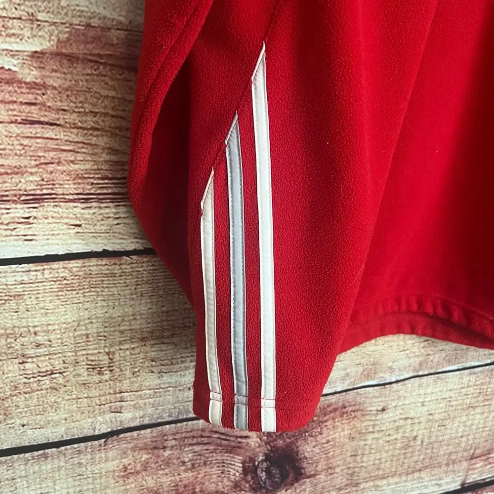 Adidas Climawarm 1/4 Zip Fleece Pullover Small Fits L/XL Red Softball Eagle Red